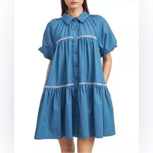 En Saison Tara Denim Button Up Dress